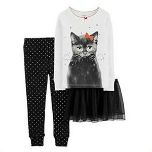 Carter's black cat Halloween tutu outfit